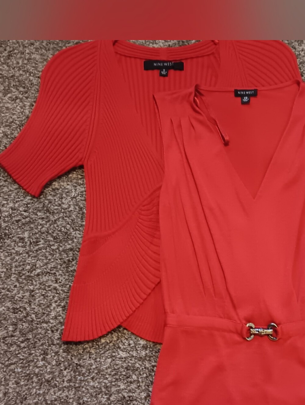 Nine West Orange Sweater / Tank Top Set, XS